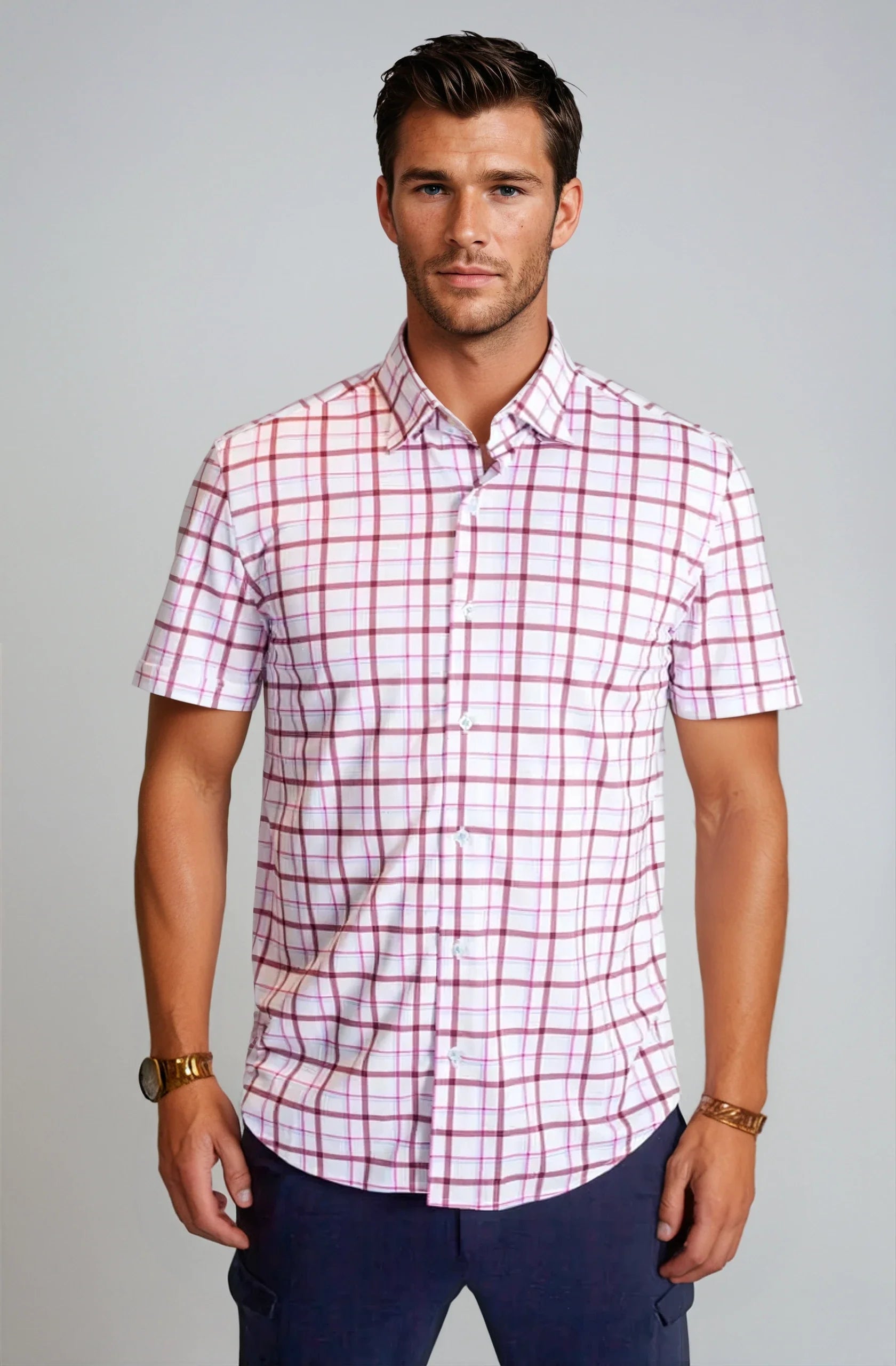 Buki Carnaby Plaid Short Sleeve Tech Shirt — main product shot