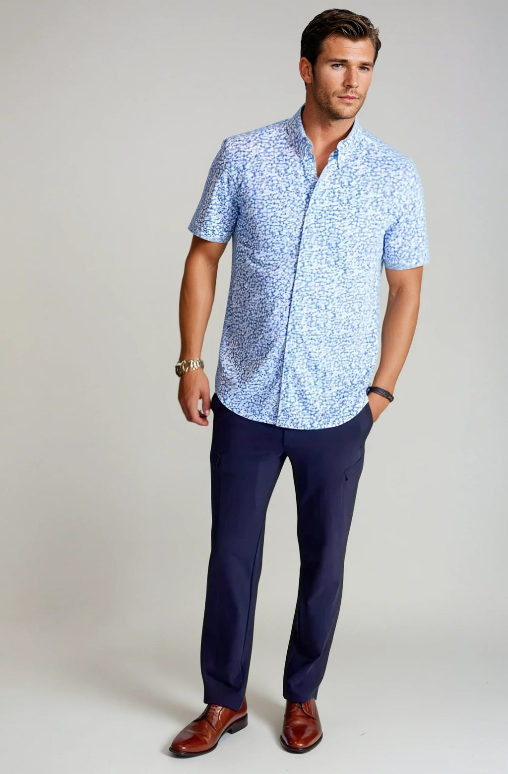 Buki Five-O Floral Short Sleeve Tech Shirt — back view
