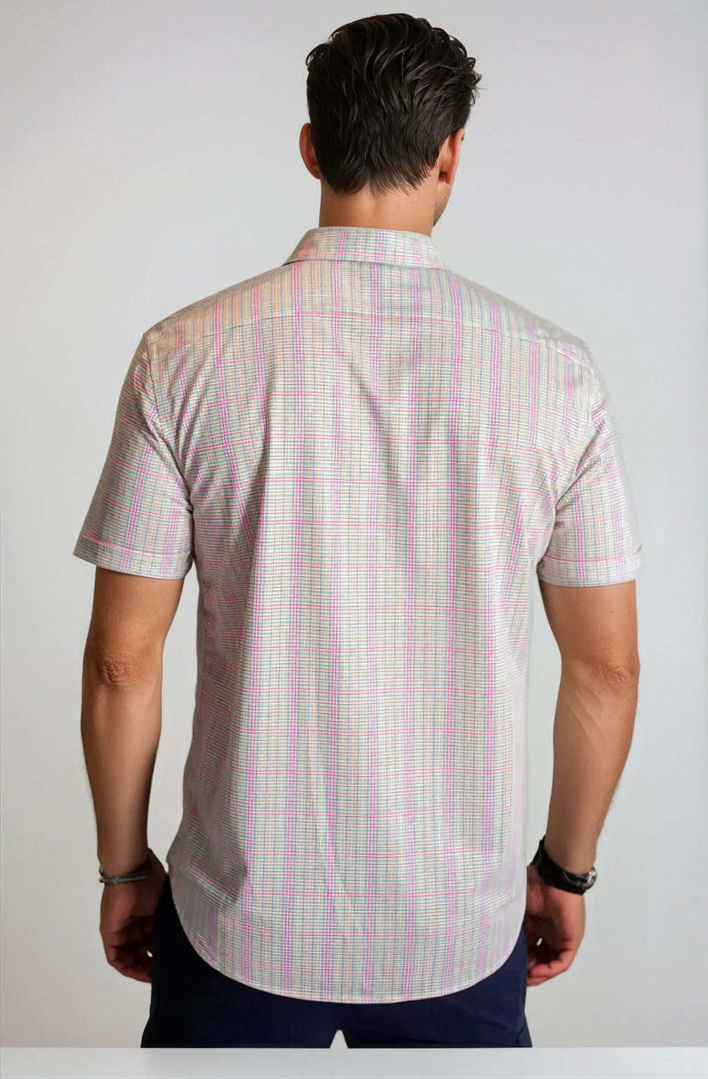 Buki Spectrum Check Short Sleeve Tech Shirt — alternative angle