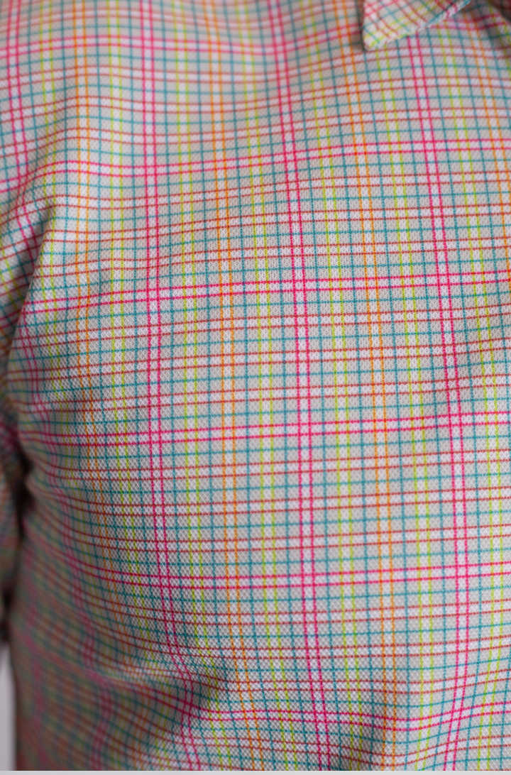 Buki Spectrum Check Short Sleeve Tech Shirt — side view