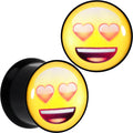 BodyCandy 1/2 Licensed Heart Eyes emoji Acrylic Double Flare Plug Set — main product shot