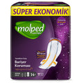 Molped Supernight: Super Night Overnight Sanitary Pads - Heavy Flow, Leak-Proof Protection & Cotton Feel - 14 Count