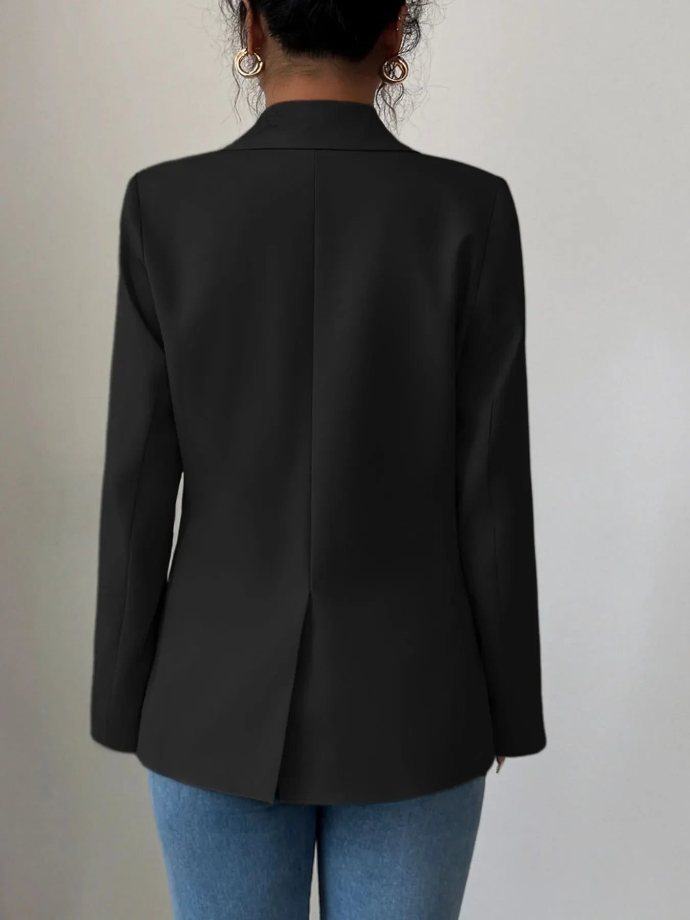One Button Lapel Collar Blazer
