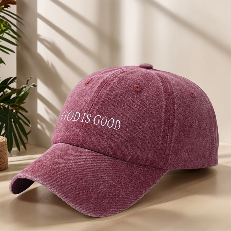 MyClosetAid [Vintage Baseball Cap] Embroidered "GOD IS GOOD" Design — back view