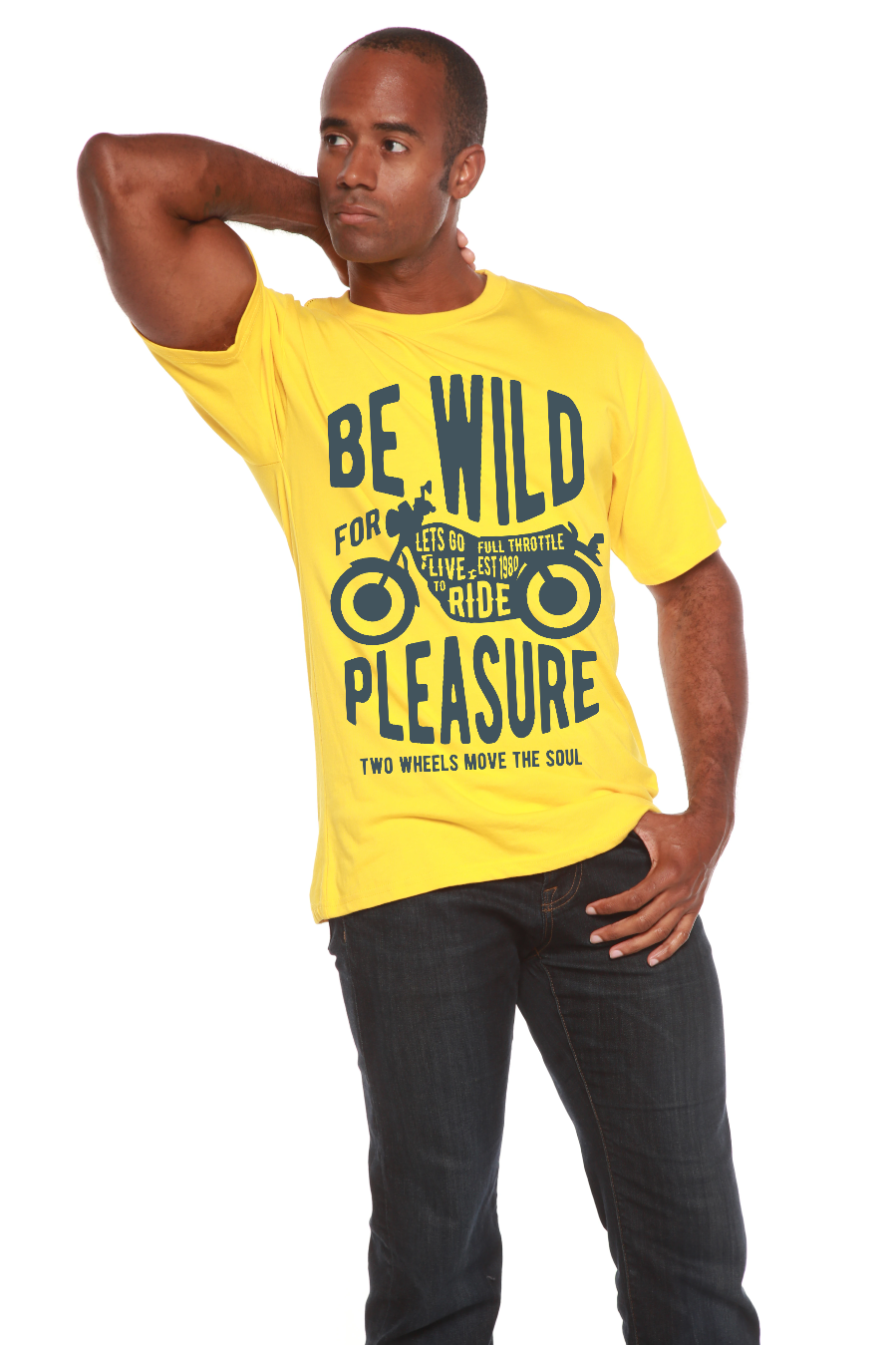 Spun Bamboo Be Wild Men's Bamboo Viscose/Organic Cotton Short Sleeve Graphic T-Shirt — size reference