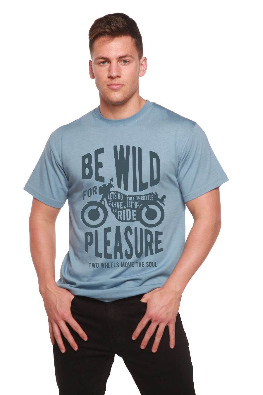 Spun Bamboo Be Wild Men's Bamboo Viscose/Organic Cotton Short Sleeve Graphic T-Shirt — side view