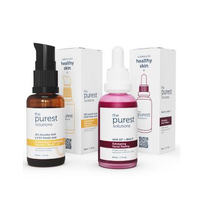 The Purest Solutions Skincare Set - Anti-Aging, Vitamin C Serum & Exfoliating Facial Peeling for Uneven Skin Tone