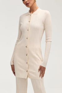 Becca Knit Ribbed Button Down Top Clothing Veiled 