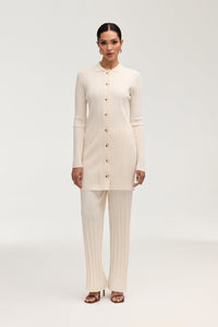 Becca Knit Ribbed Button Down Top Clothing Veiled 