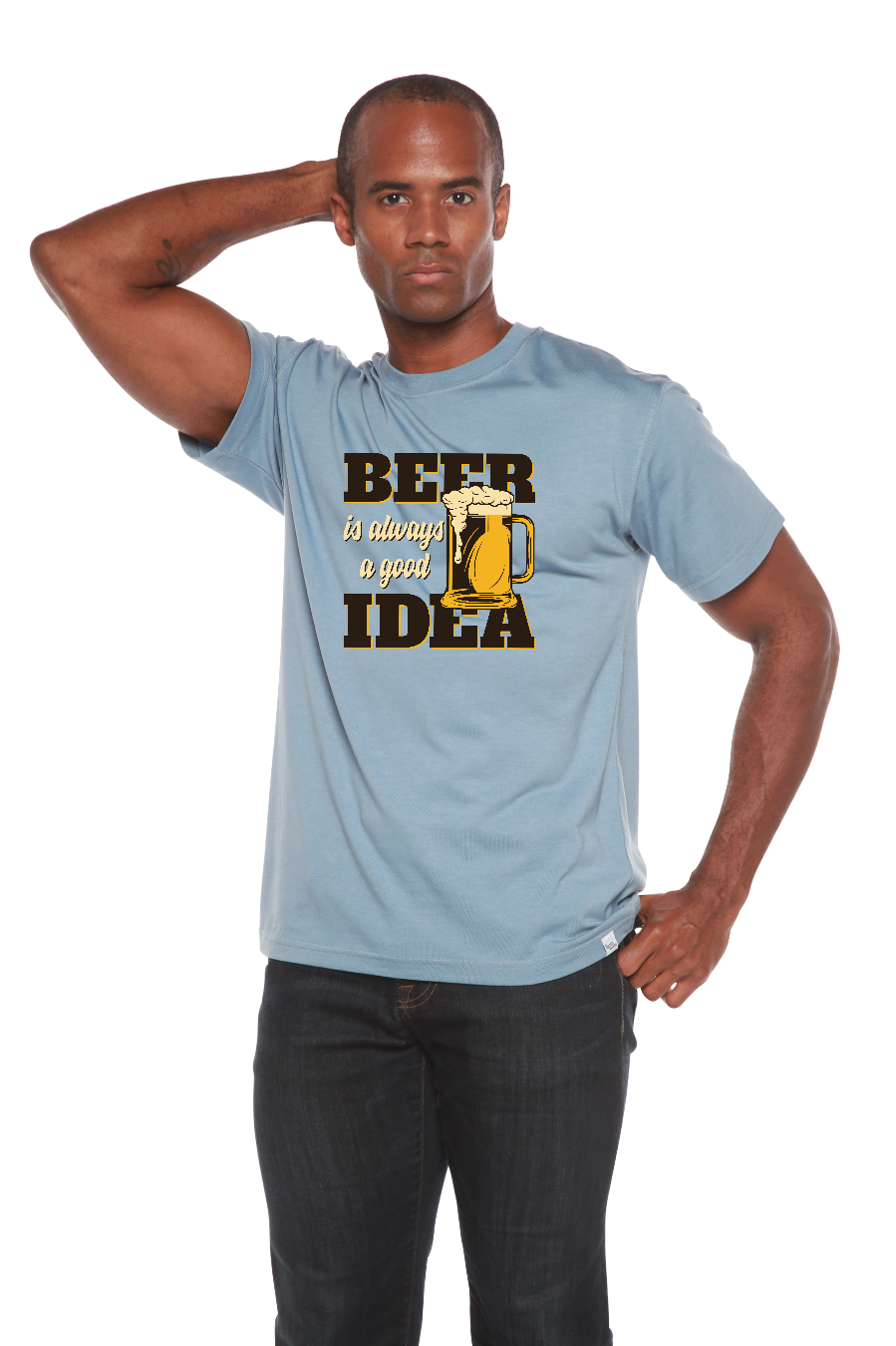 Spun Bamboo Beer Idea Men's Bamboo Viscose/Organic Cotton Short Sleeve Graphic T-Shirt — main product shot