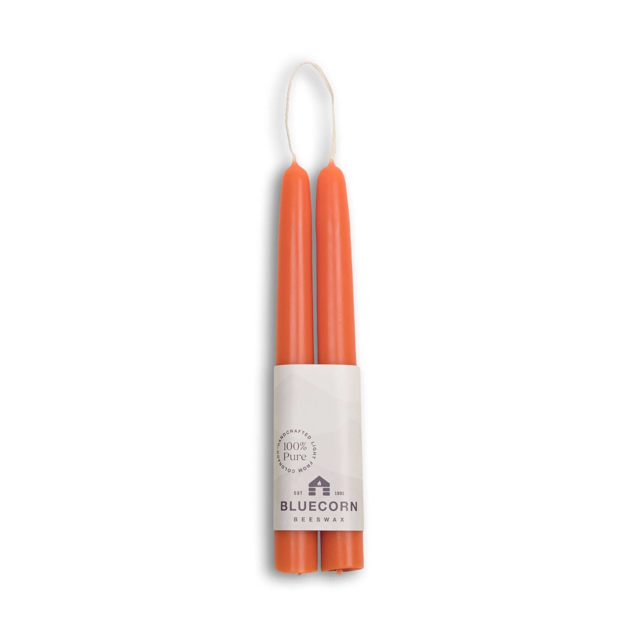 Bluecorn Candles Beeswax Taper Candles - Hand-Dipped - 1 Pair — texture detail