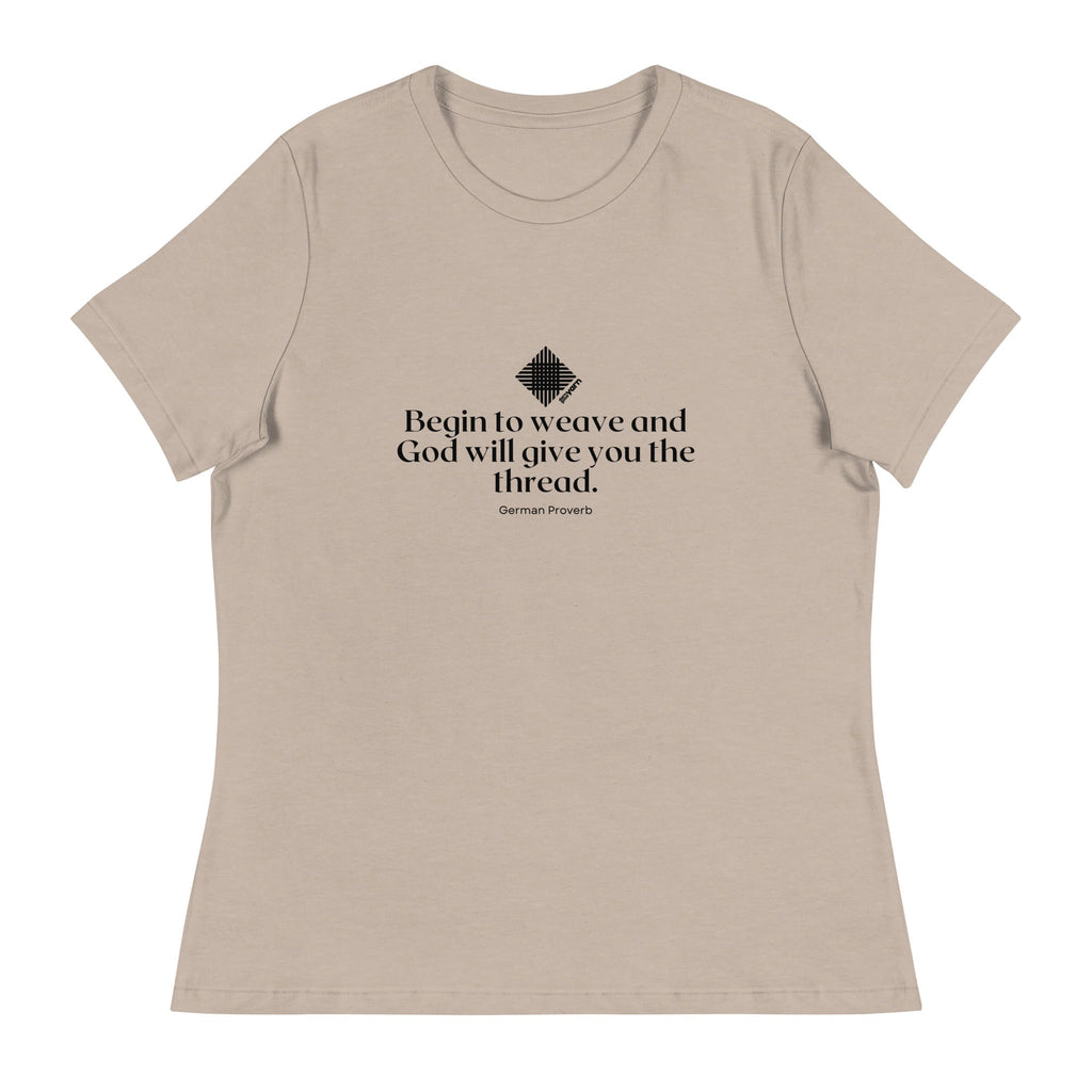 Darn Good Yarn “Begin to Weave” Women’s Relaxed Fit T-Shirt – Designed by Nicole Snow — detail shot 6