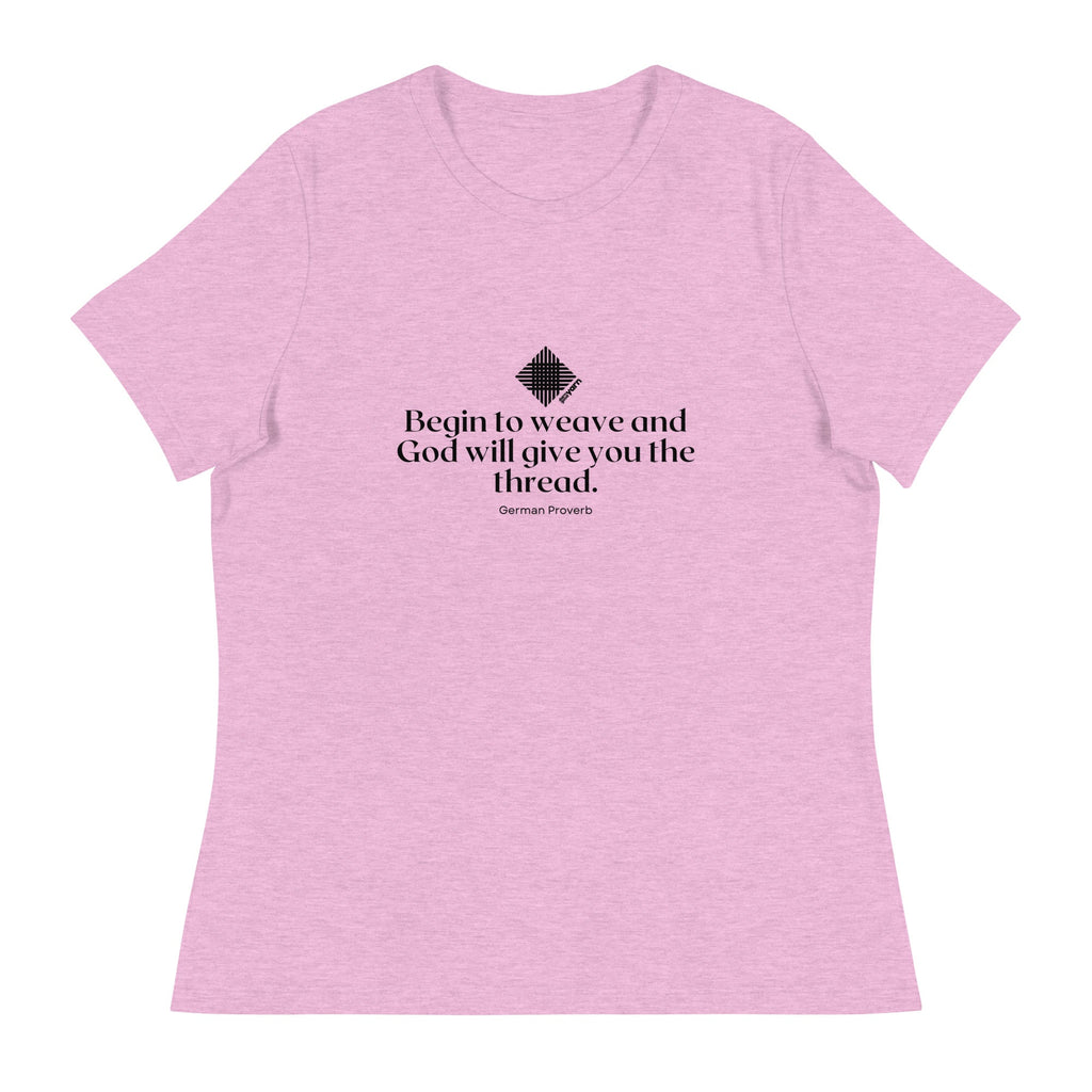 Darn Good Yarn “Begin to Weave” Women’s Relaxed Fit T-Shirt – Designed by Nicole Snow — detail shot 7