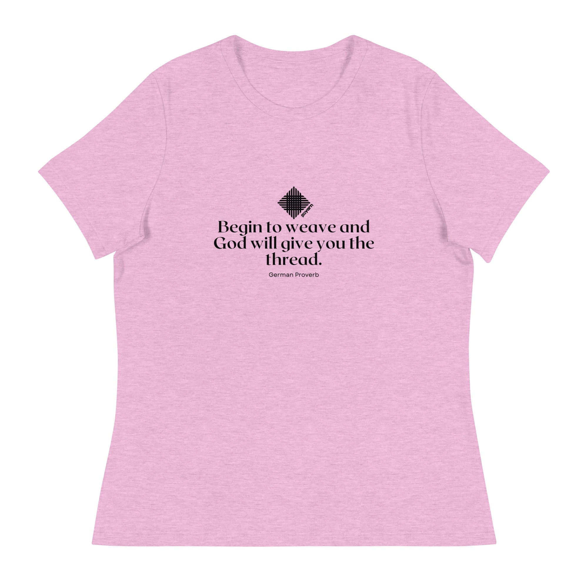 Darn Good Yarn “Begin to Weave” Women’s Relaxed Fit T-Shirt – Designed by Nicole Snow — detail shot 7