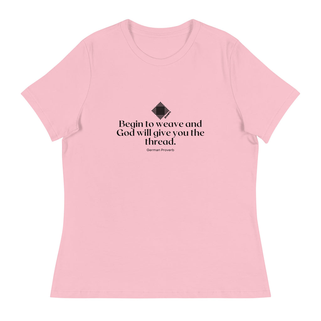 Darn Good Yarn “Begin to Weave” Women’s Relaxed Fit T-Shirt – Designed by Nicole Snow — detail shot 8