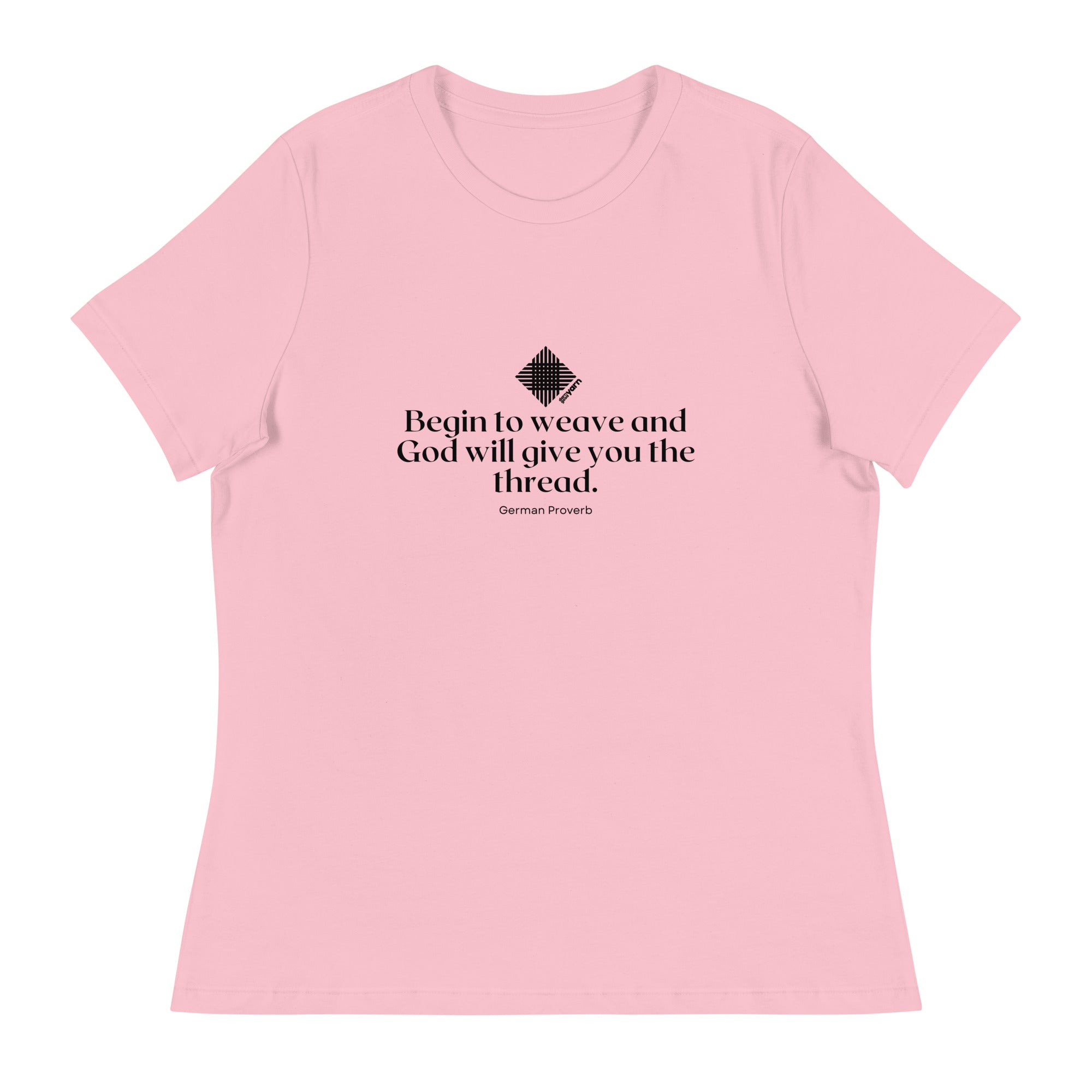 Darn Good Yarn “Begin to Weave” Women’s Relaxed Fit T-Shirt – Designed by Nicole Snow — detail shot 8