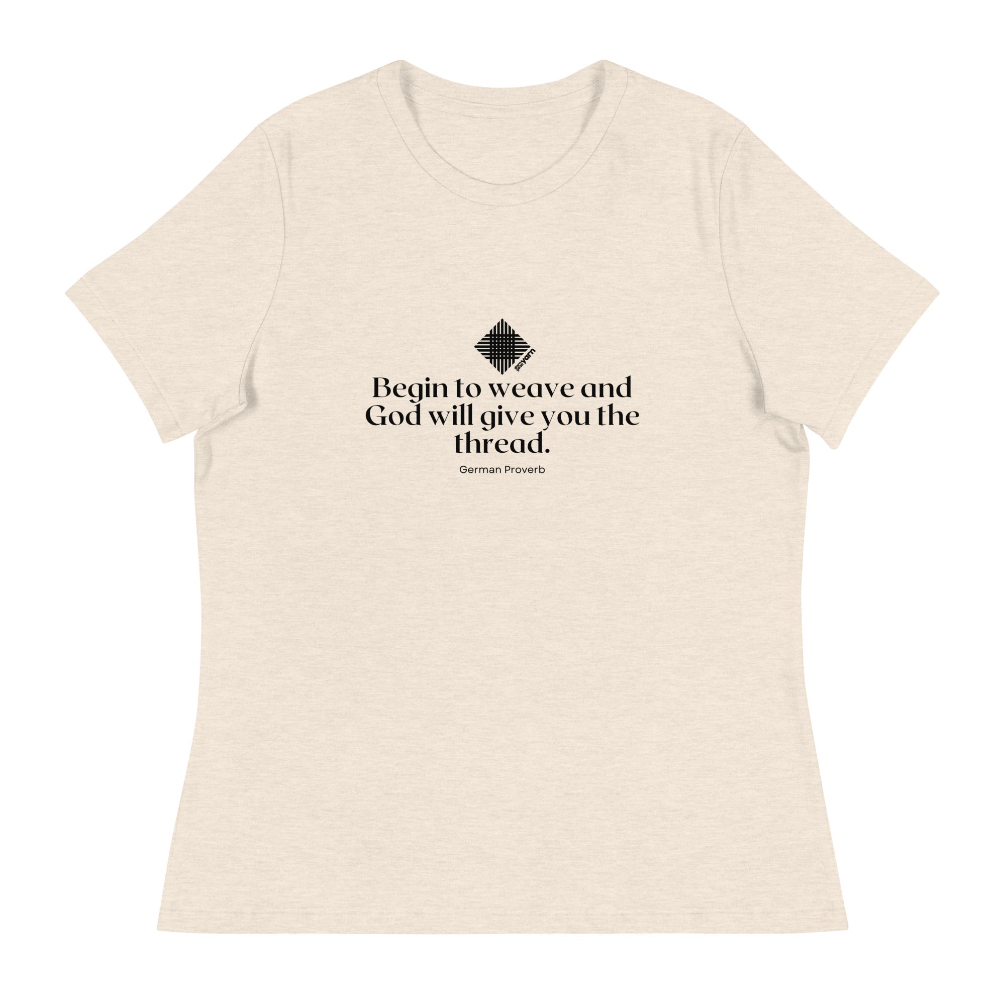 Darn Good Yarn “Begin to Weave” Women’s Relaxed Fit T-Shirt – Designed by Nicole Snow — detail shot 9