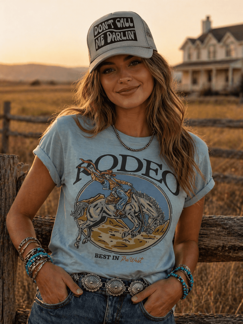 Wild Junkie Best In The West Rodeo Graphic Tee — construction detail