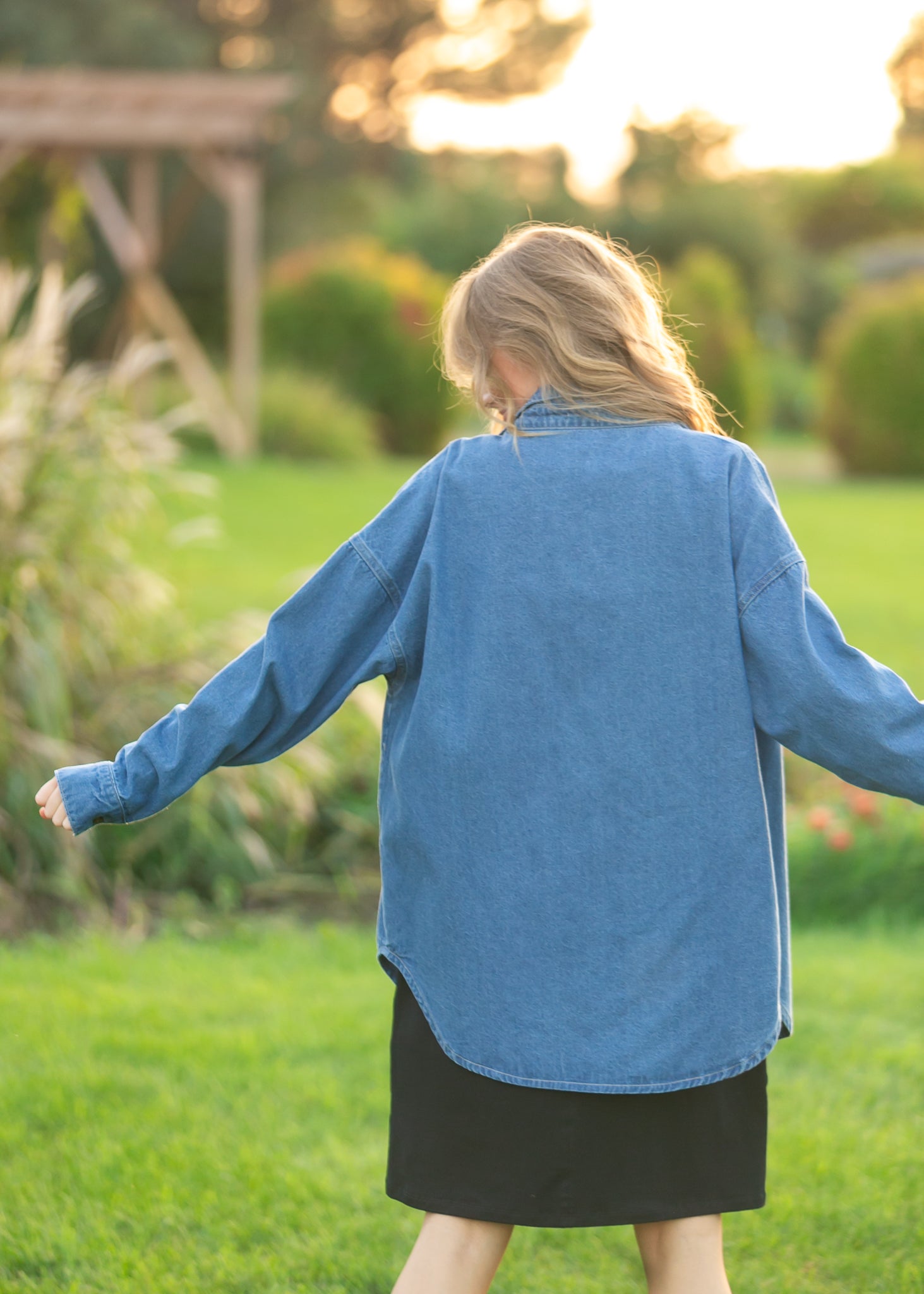 Inherit Co. Betty Denim Button Up Top — feature highlight