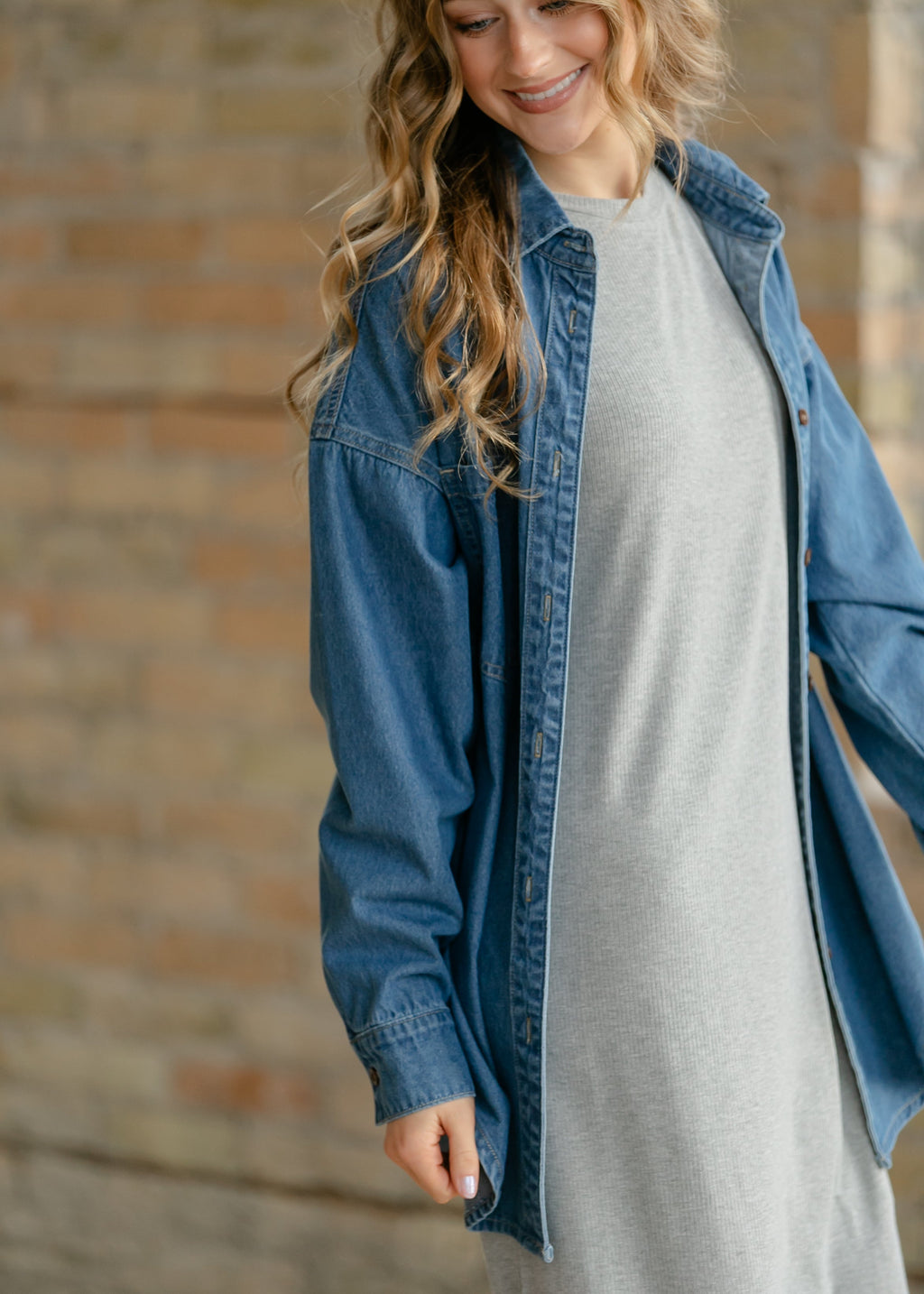 Betty Denim Button Up Top — view 5
