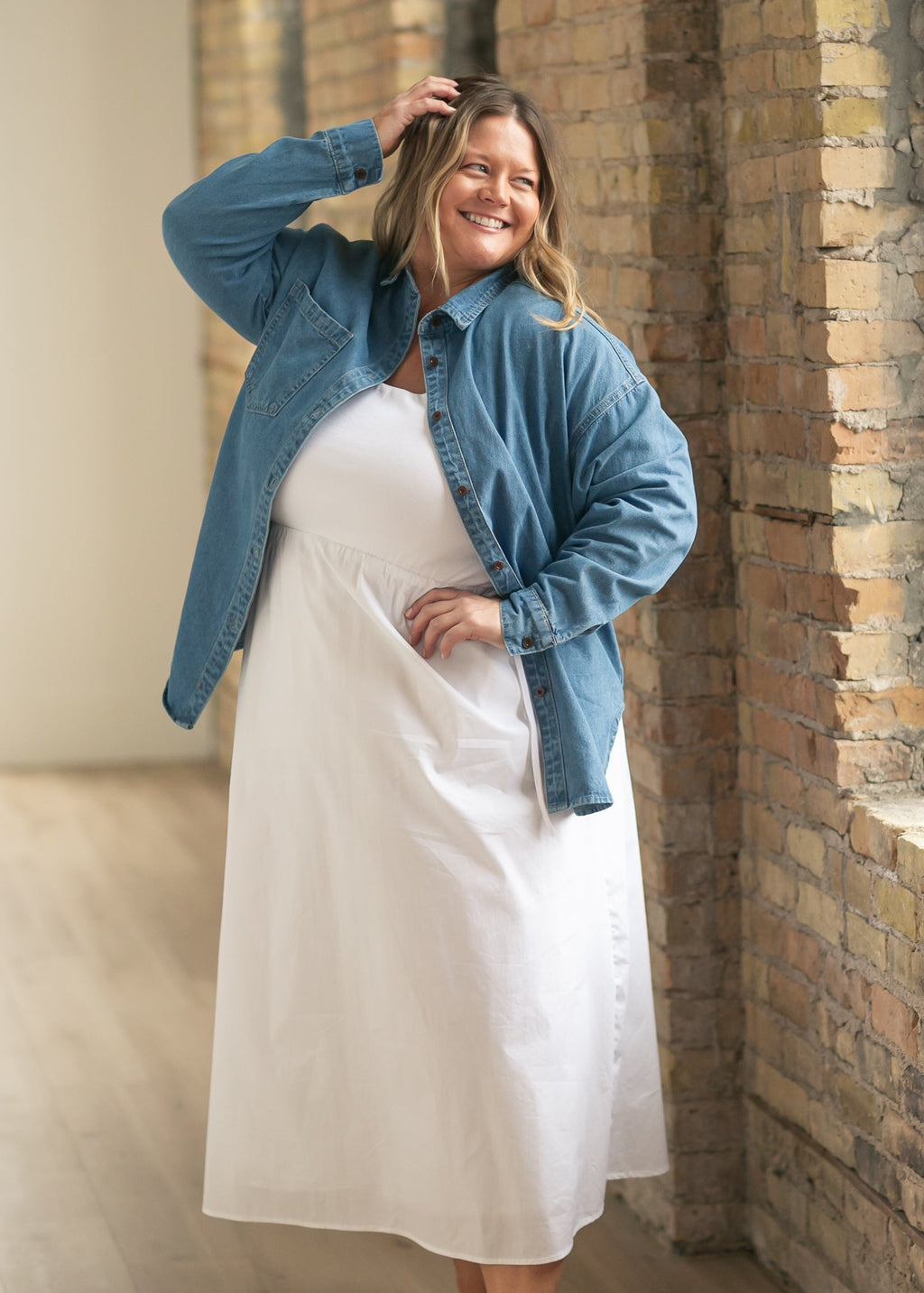 Betty Denim Button Up Top — view 3