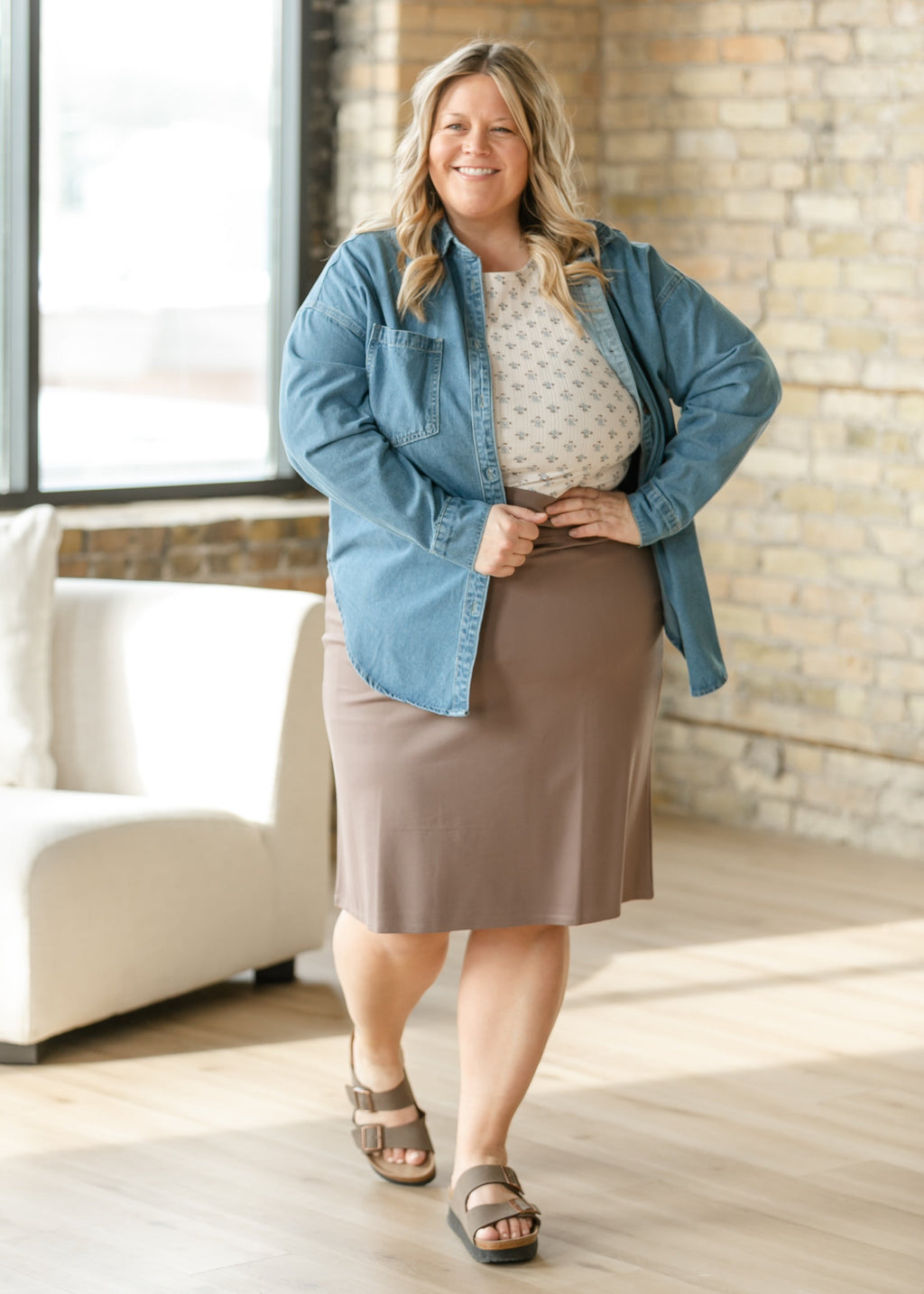 Inherit Co. Betty Denim Button Up Top — main product shot