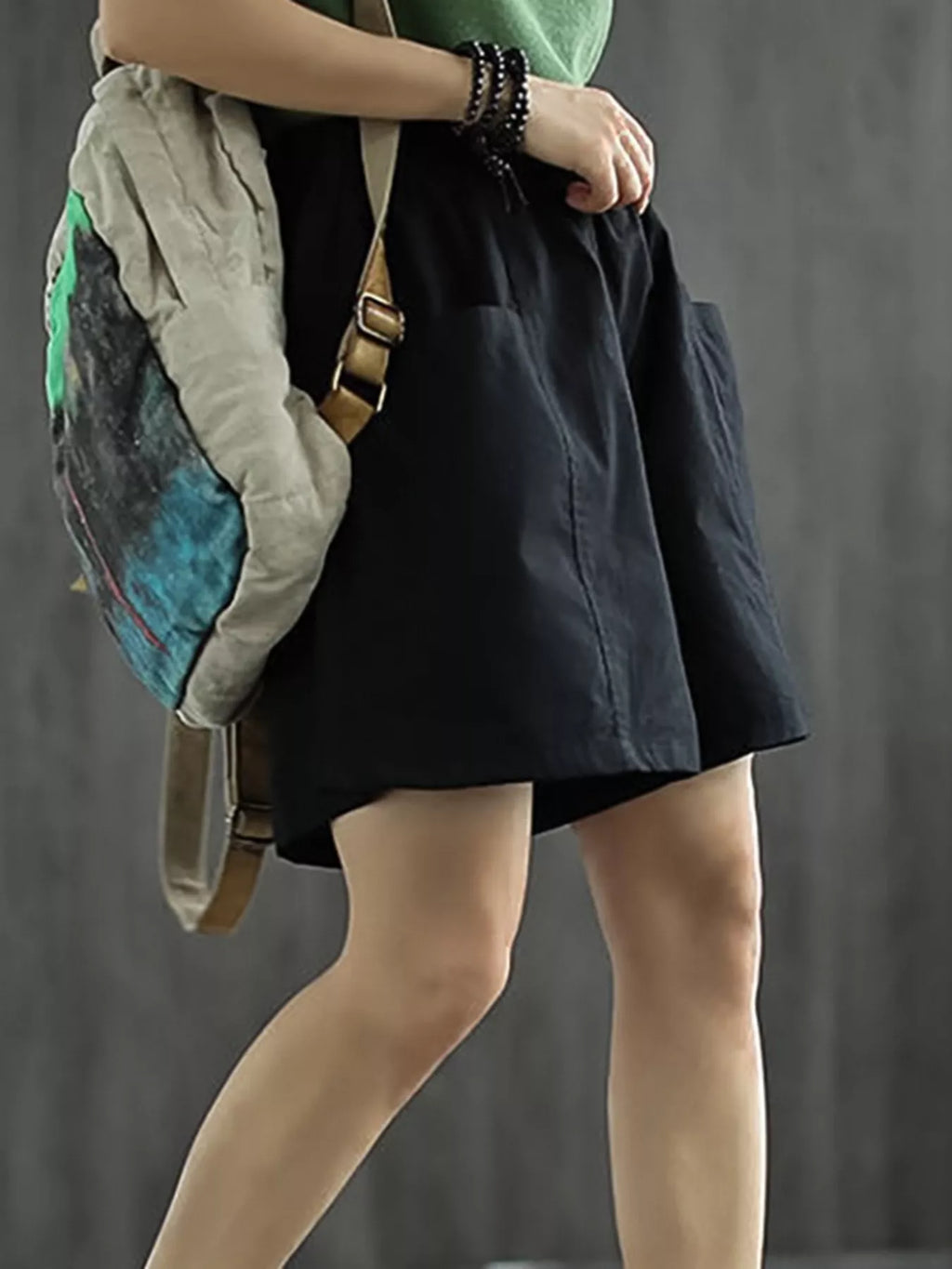 Elastic Waist Casual Shorts