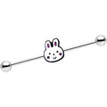 BodyCandy 14G White Bunny Rabbit Head Industrial Barbell 38mm — main product shot