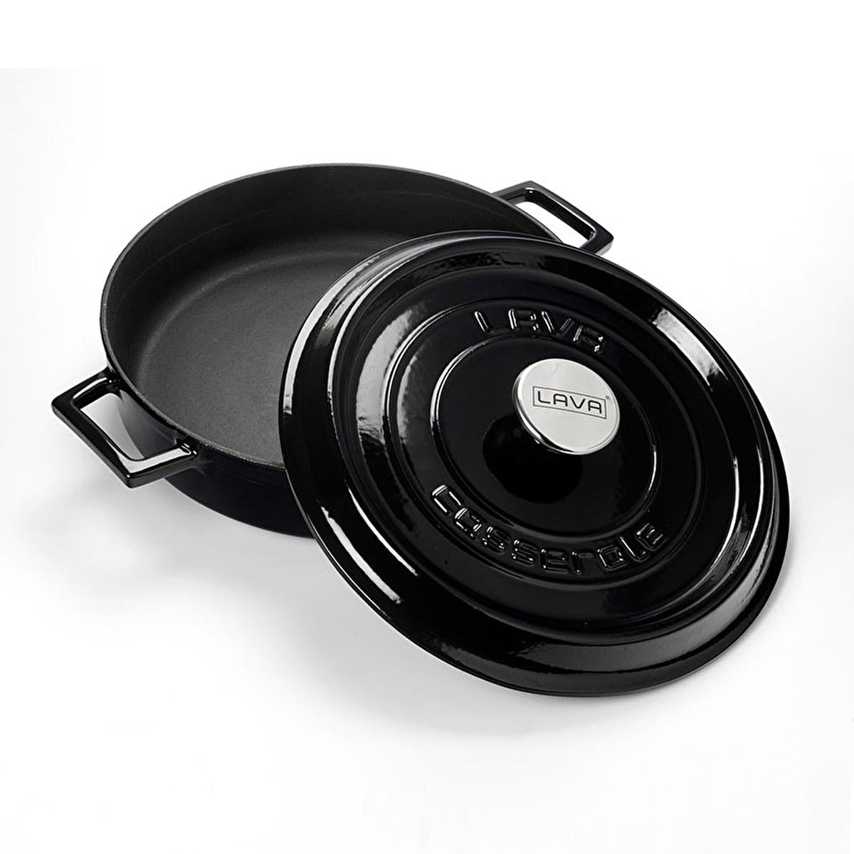 Lava Cast Iron Dutch Oven - 28cm Enameled Casserole Dish, Large Cooking Pot for Even Heat, Durable & Oven Safe