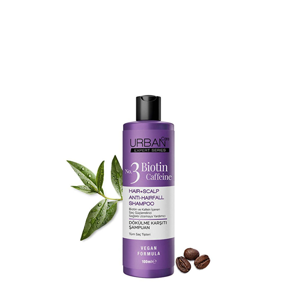 Urban Care Expert Biotin & Caffeine Anti-Hair Loss Shampoo for Women and Men - 3.38 fl oz - Vegan, Cruelty-Free