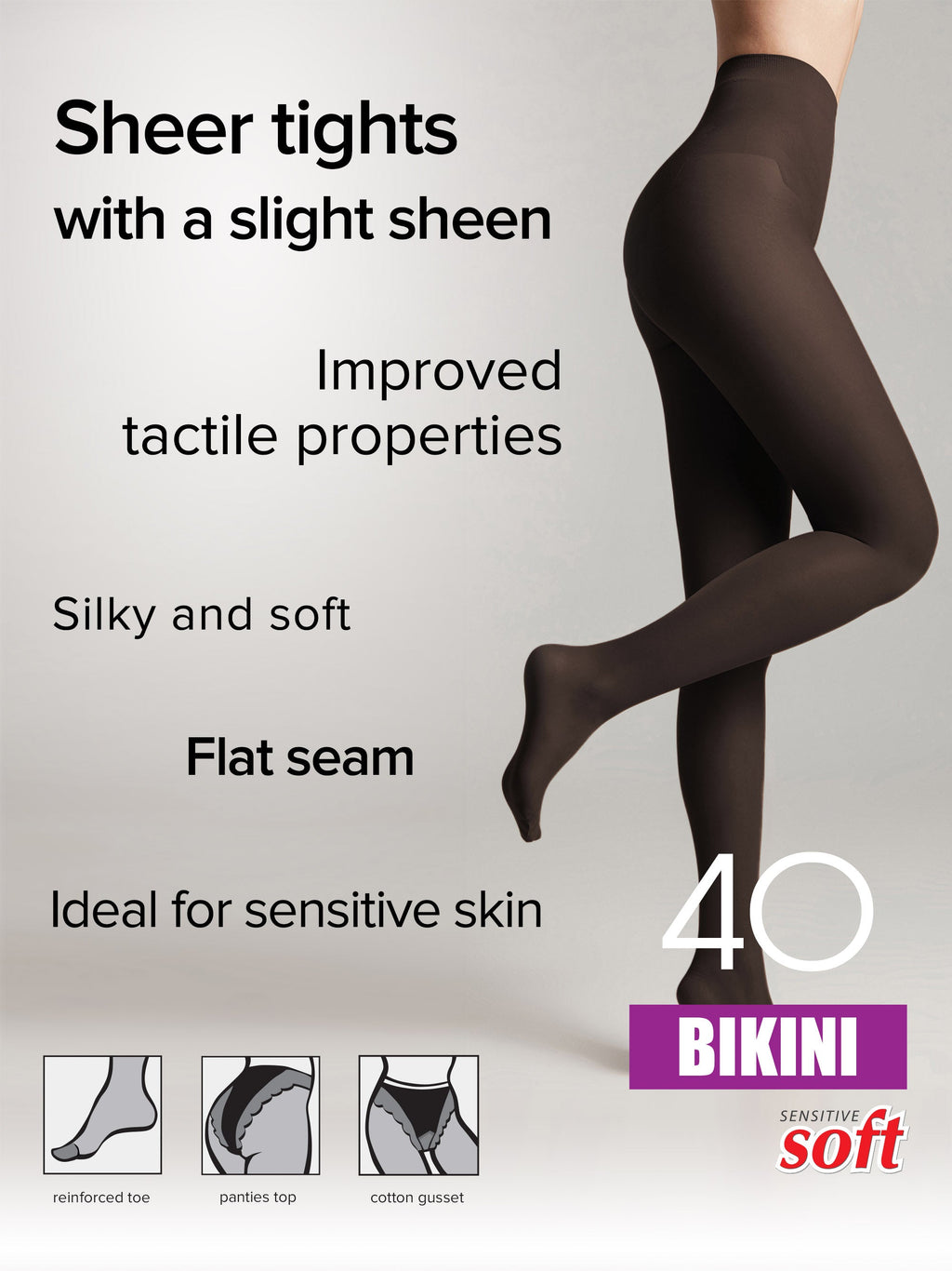 TheRanok.com Tights Conte Bikini 40 Den - Ajour Top — flat-lay composition