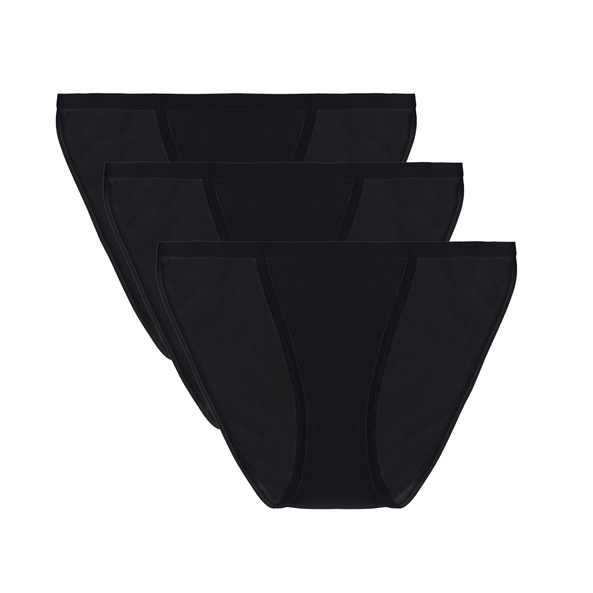 Spun Bamboo Women's Bamboo/Cotton Bikini Style Underwear Black Color - 3-pack — main product shot