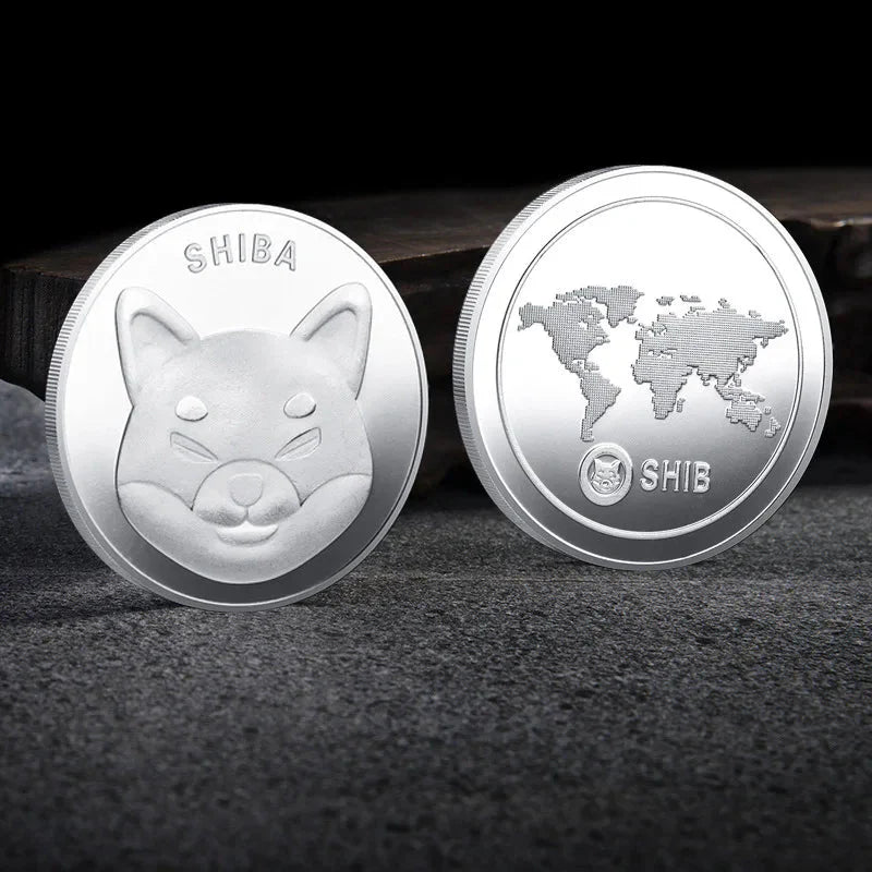 Bitcoin BTC ETH ADA XLM SHIB DOGE XRP SOL DOT LINK LTC UNI Coin Physical Metal Crypto Currency Coin Collection with Plastic Case