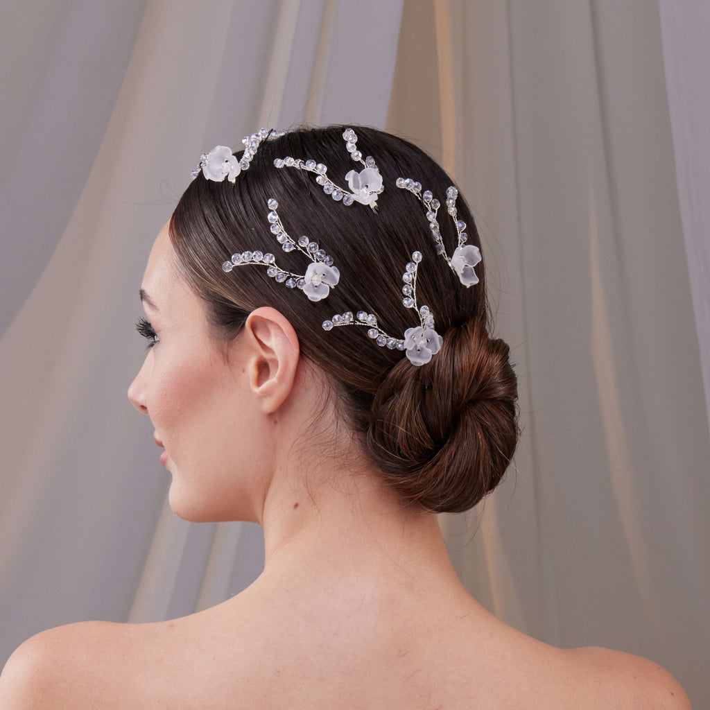 Set of Resin Flower Wedding Hair Pins – Bridal Port, view 6