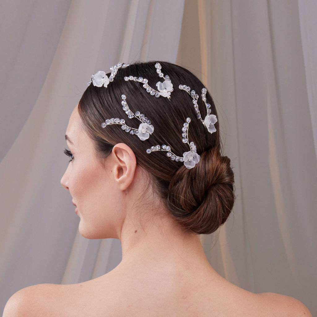 Set of Resin Flower Wedding Hair Pins – Bridal Port, view 7