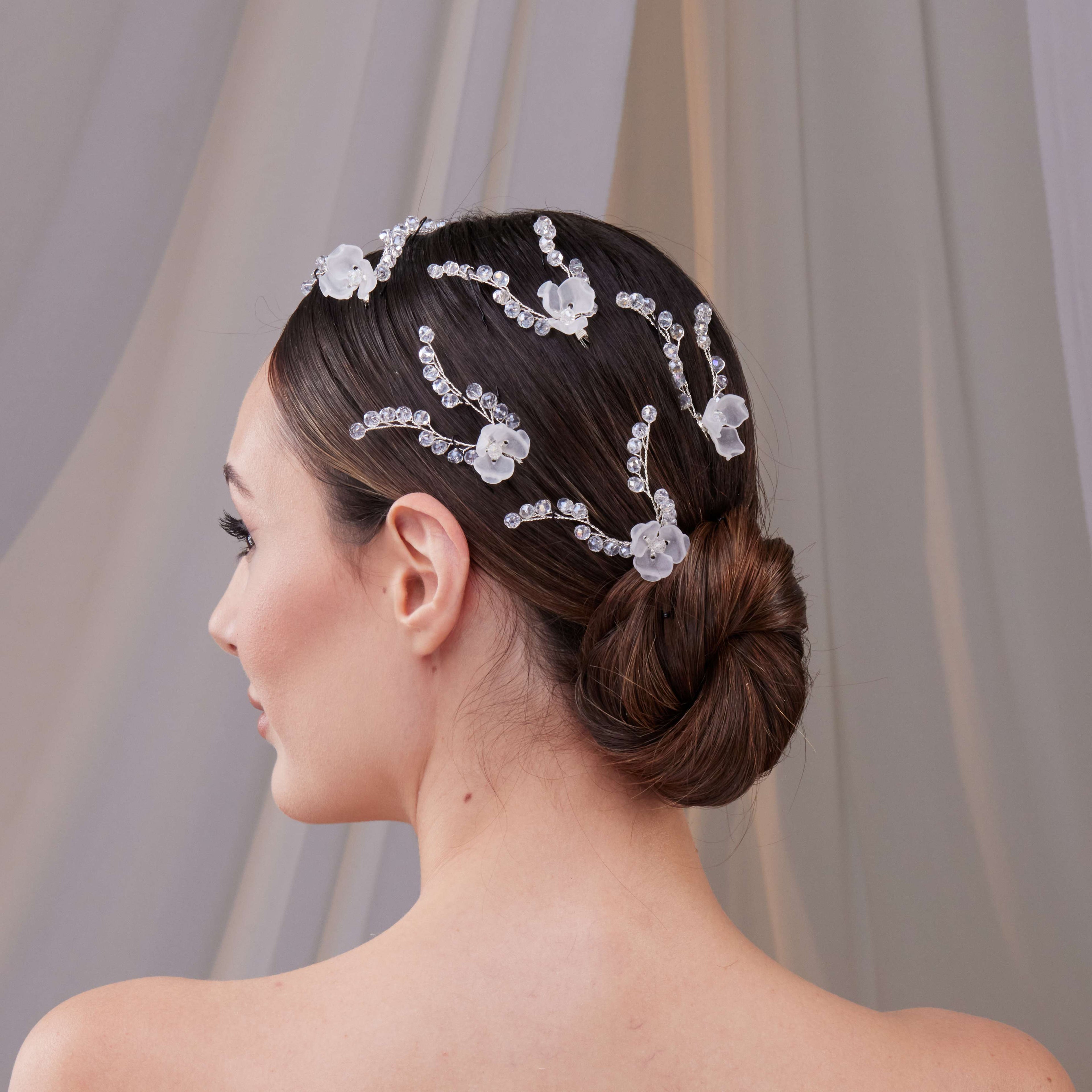 Set of Resin Flower Wedding Hair Pins – Bridal Port, view 7