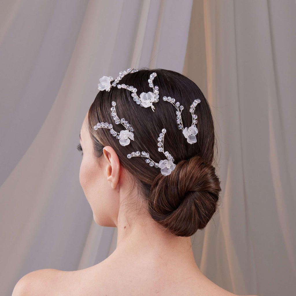 Set of Resin Flower Wedding Hair Pins – Bridal Port