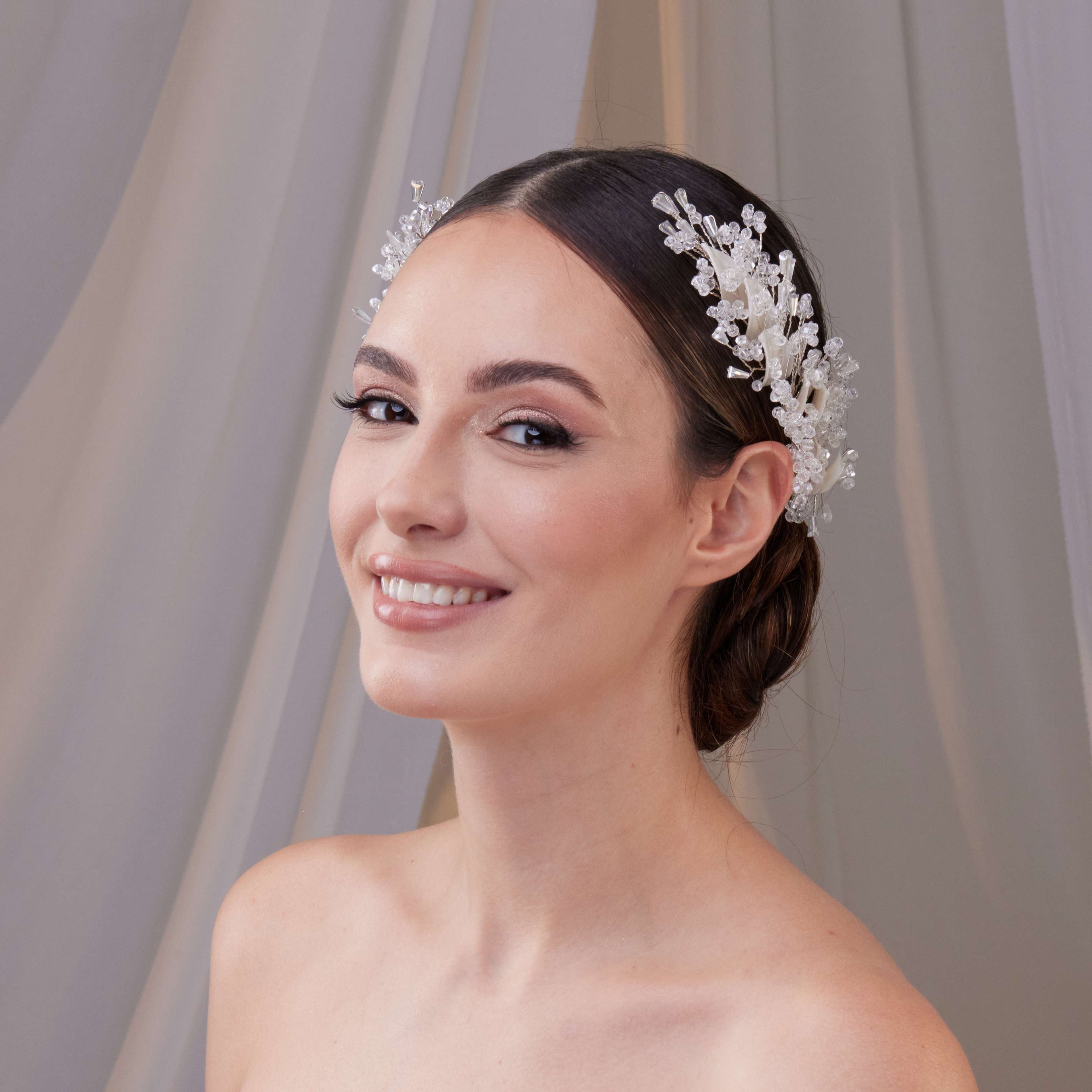 Set of Two Resin Flower Hair Vines – Bridal Port, view 2