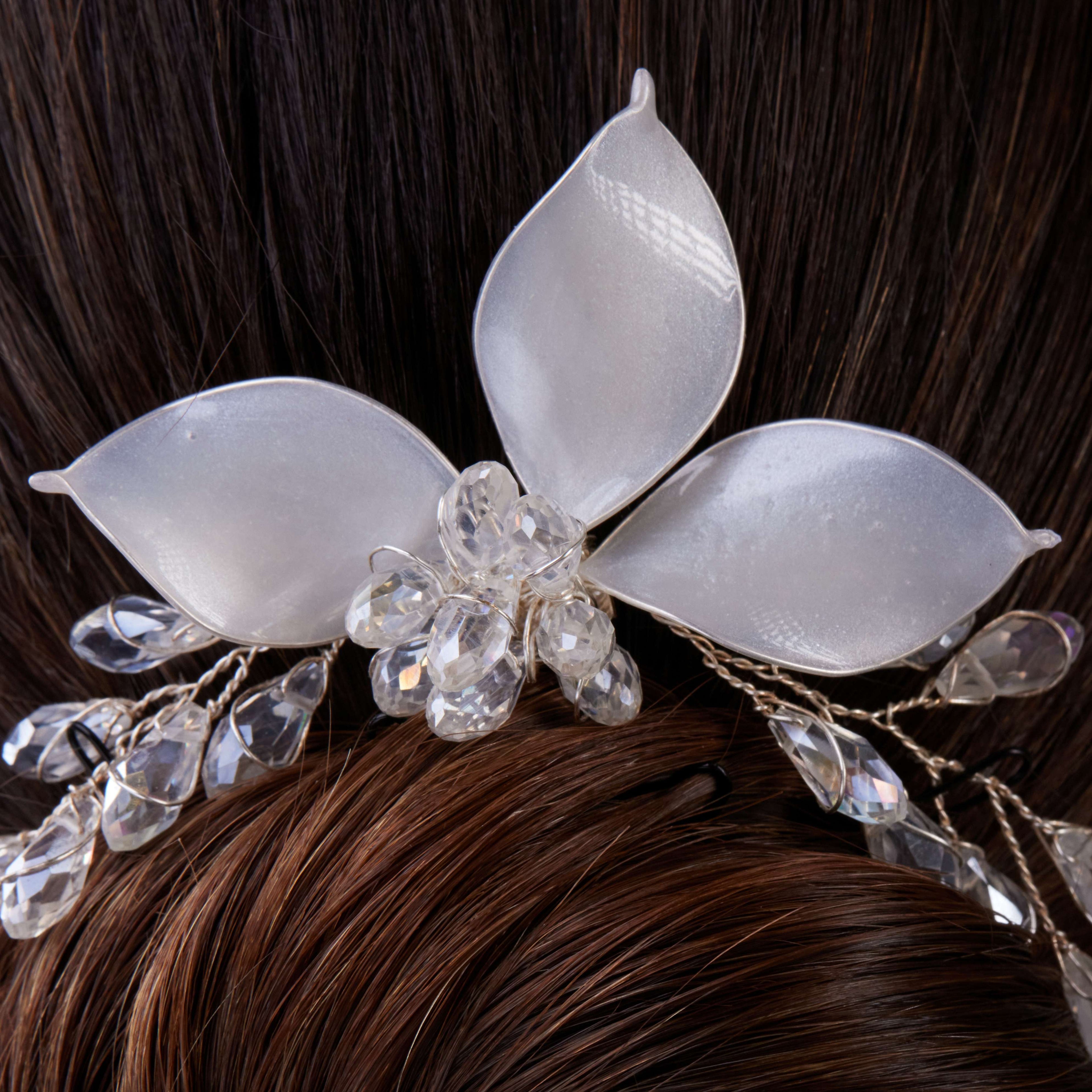 Flower Wedding Hair Comb – Bridal Port, view 4