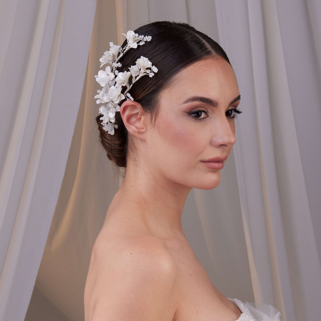 Set of Two Flower Hair Vines – Bridal Port, view 3