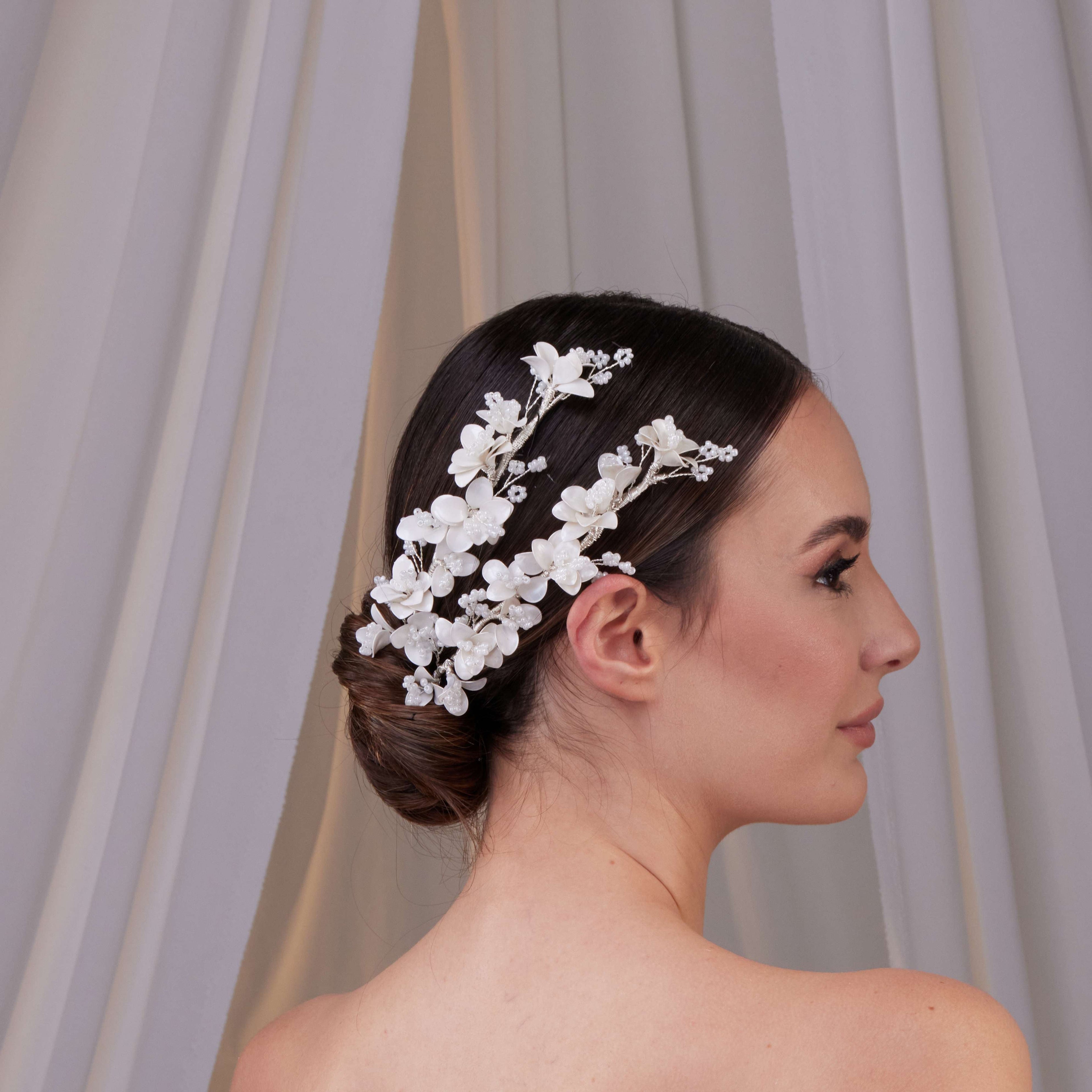 Set of Two Flower Hair Vines – Bridal Port