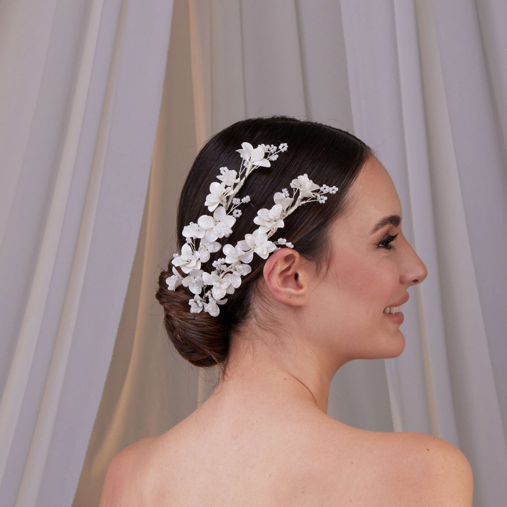 Set of Two Flower Hair Vines – Bridal Port, view 4