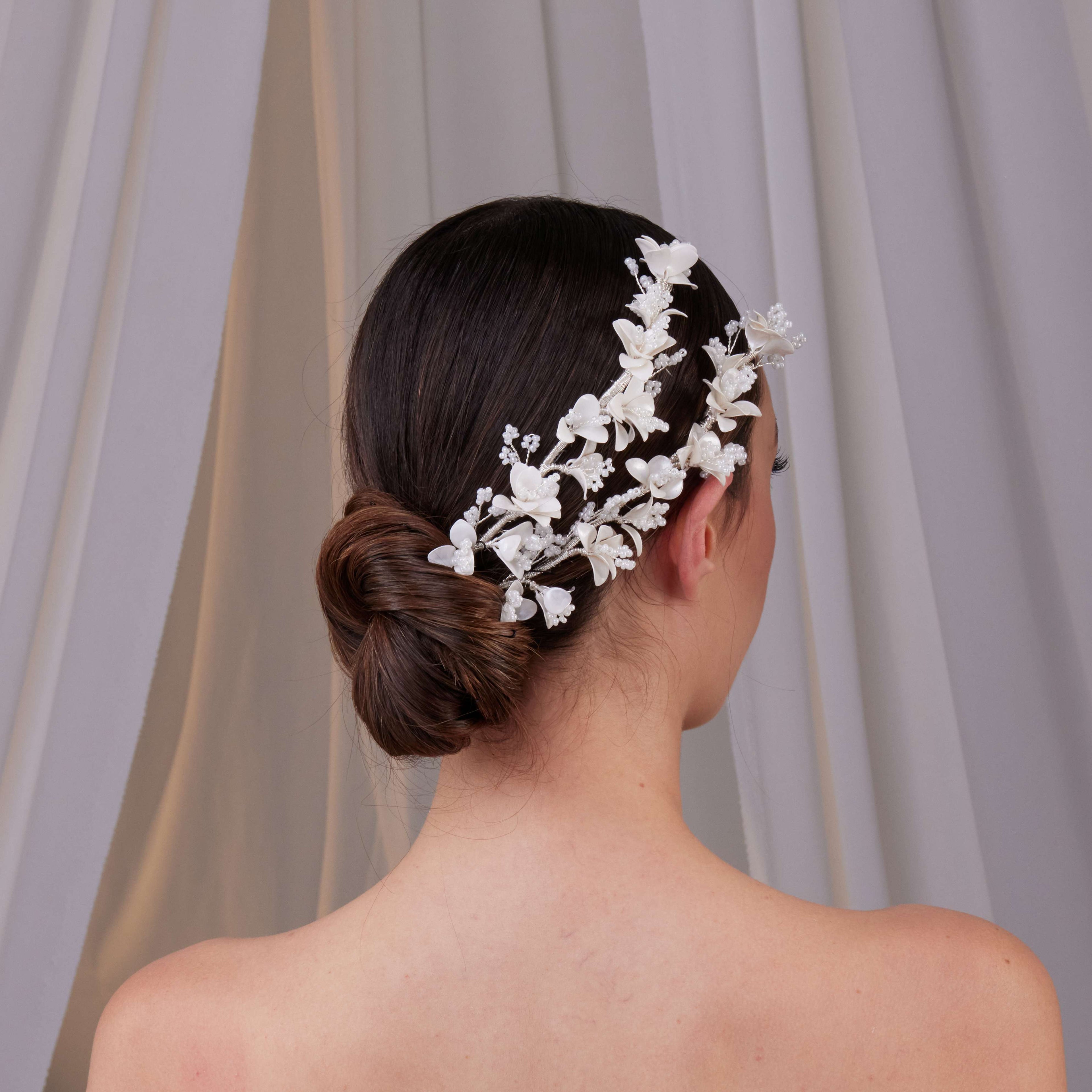 Set of Two Flower Hair Vines – Bridal Port, view 7
