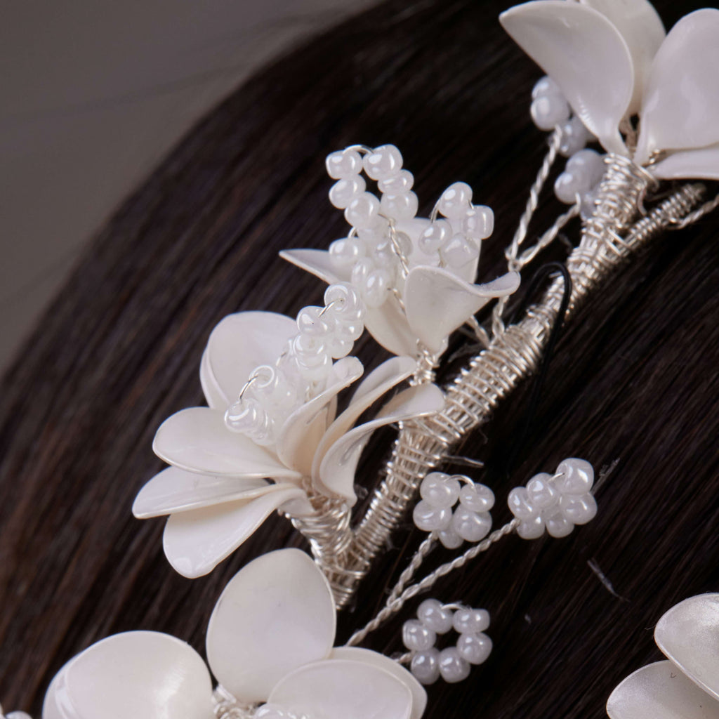 Set of Two Flower Hair Vines – Bridal Port, view 2