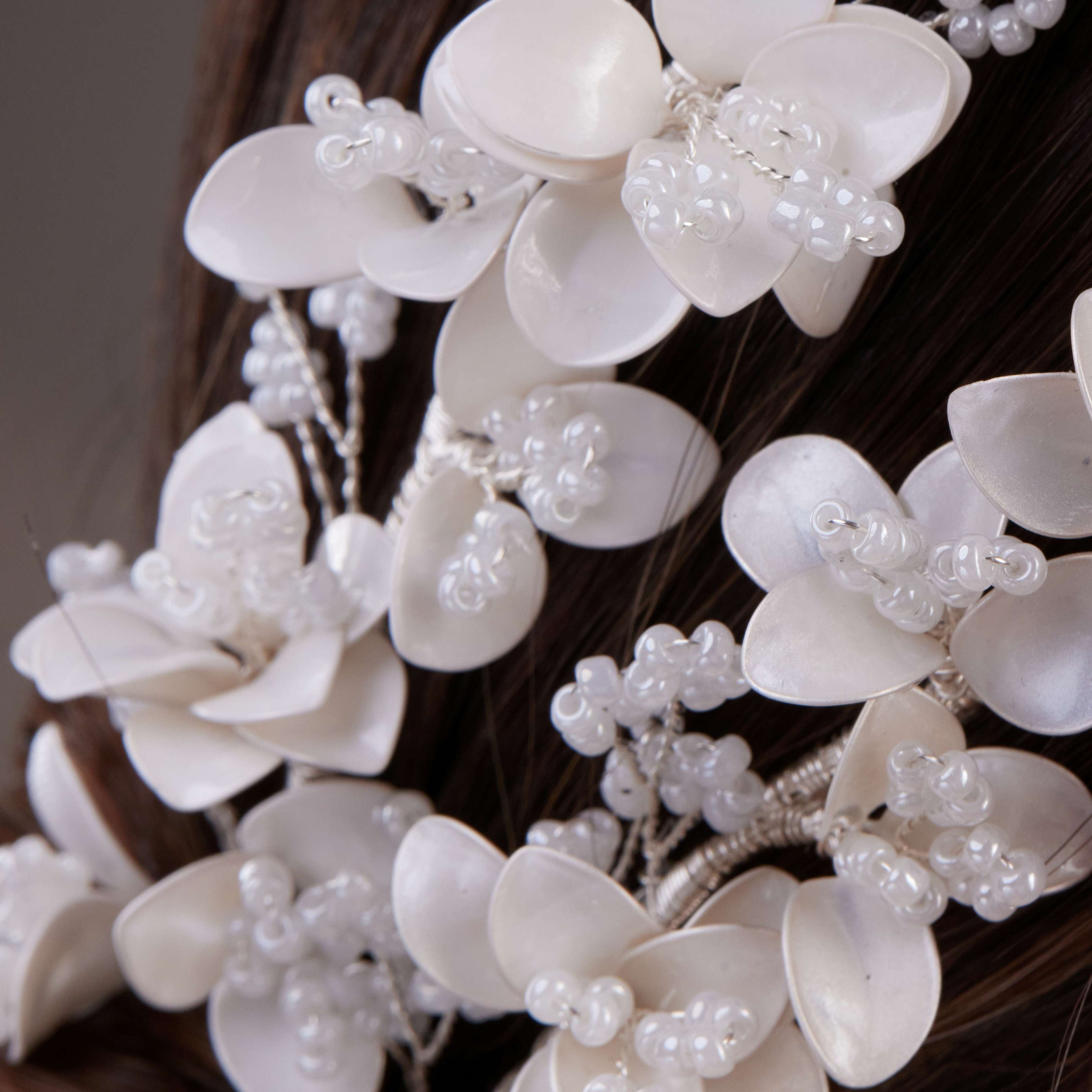 Set of Two Flower Hair Vines – Bridal Port, view 5