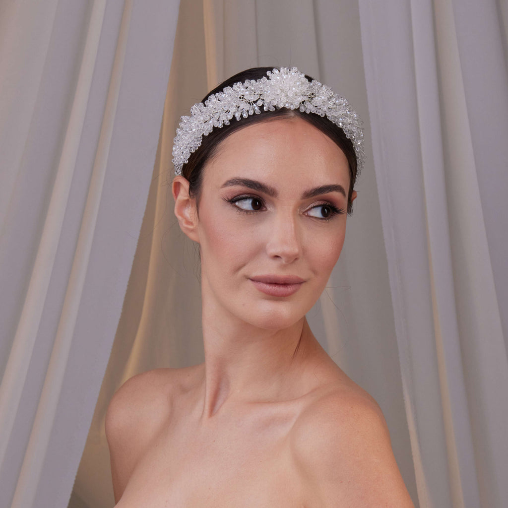 Crystal Beaded Bridal Hair Band – Bridal Port, view 4