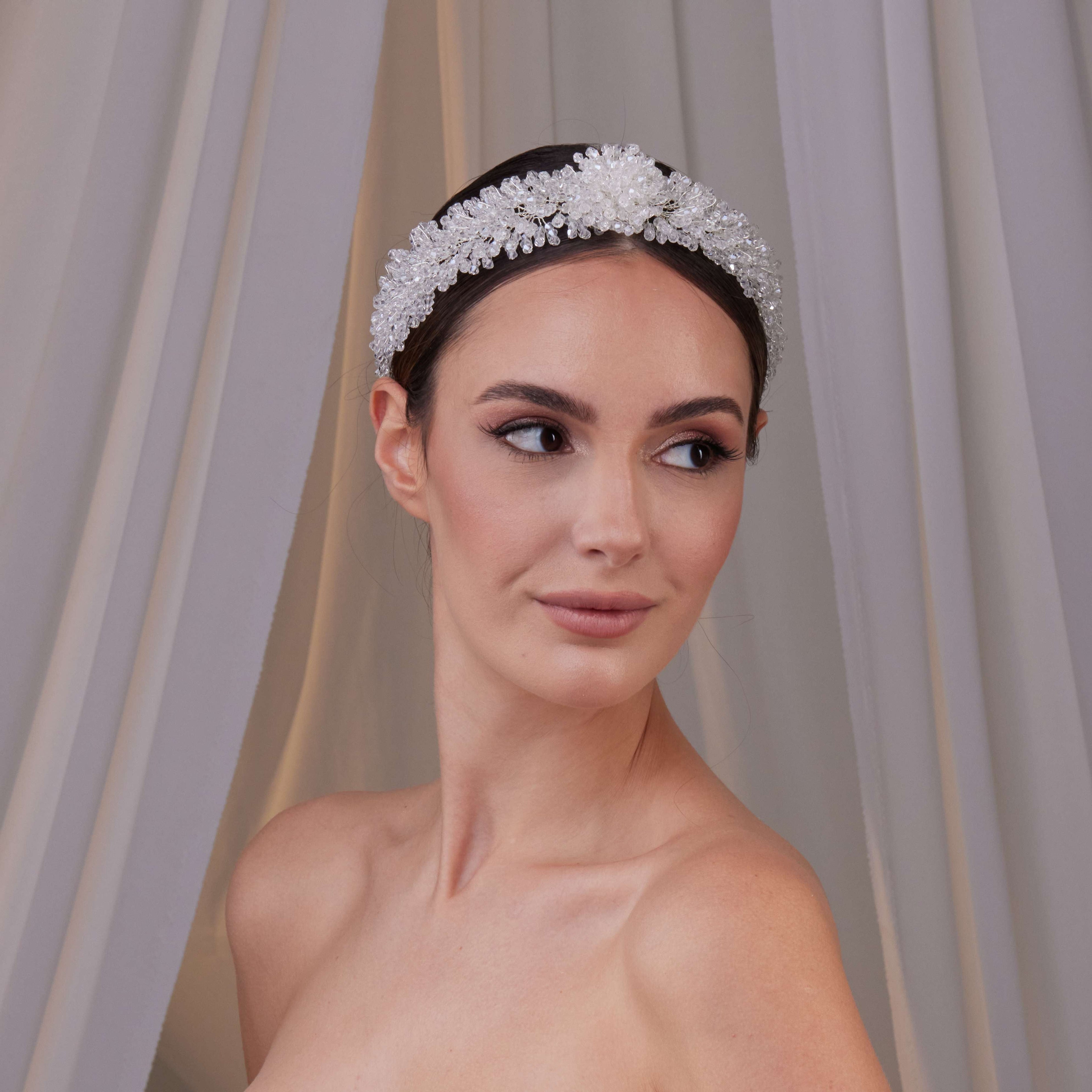 Crystal Beaded Bridal Hair Band – Bridal Port, view 4
