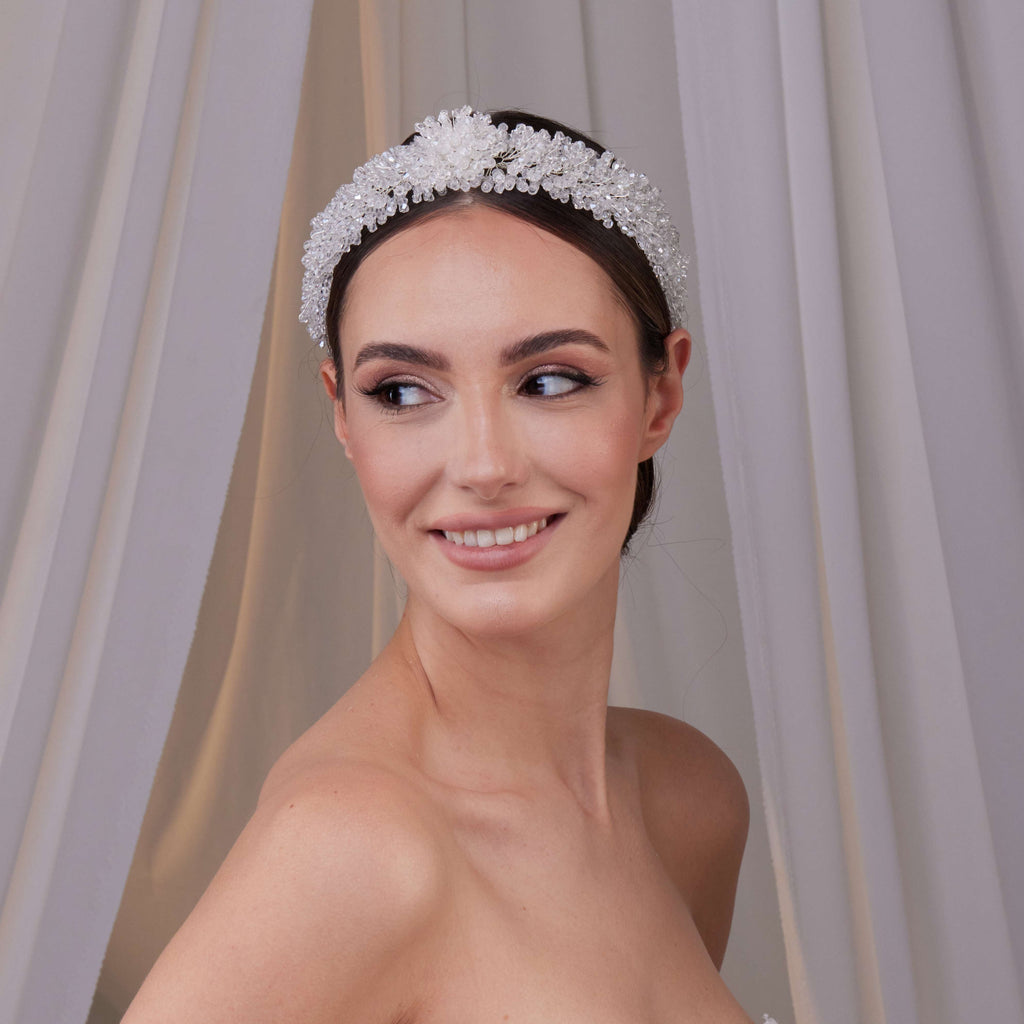 Crystal Beaded Bridal Hair Band – Bridal Port, view 5