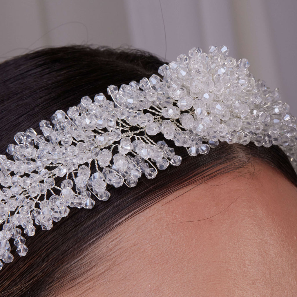 Crystal Beaded Bridal Hair Band – Bridal Port, view 7