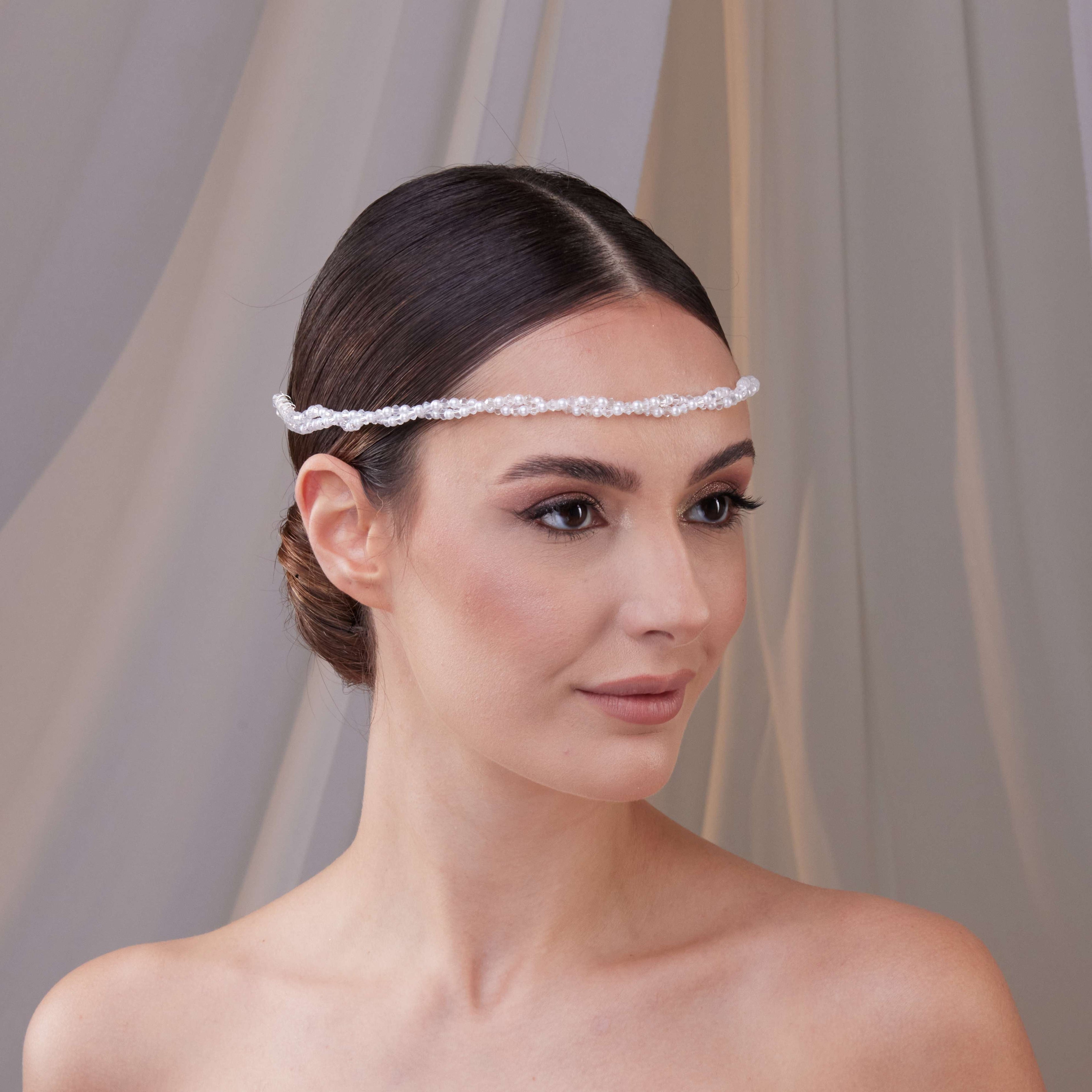 Pearl and Crystal Bridal Halo – Bridal Port, view 4
